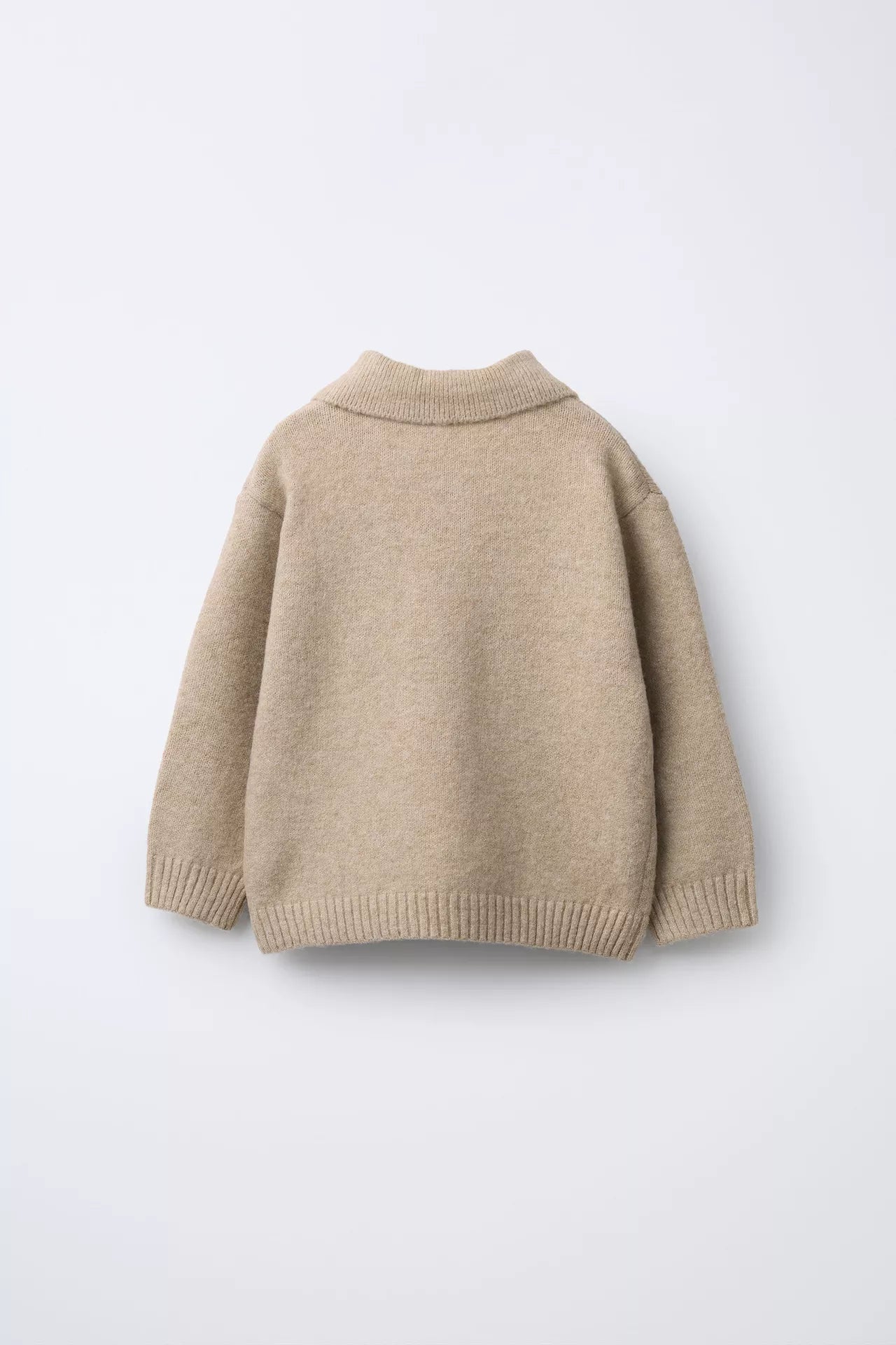 BASIC KNITTED LOGO POLO - BEIGE