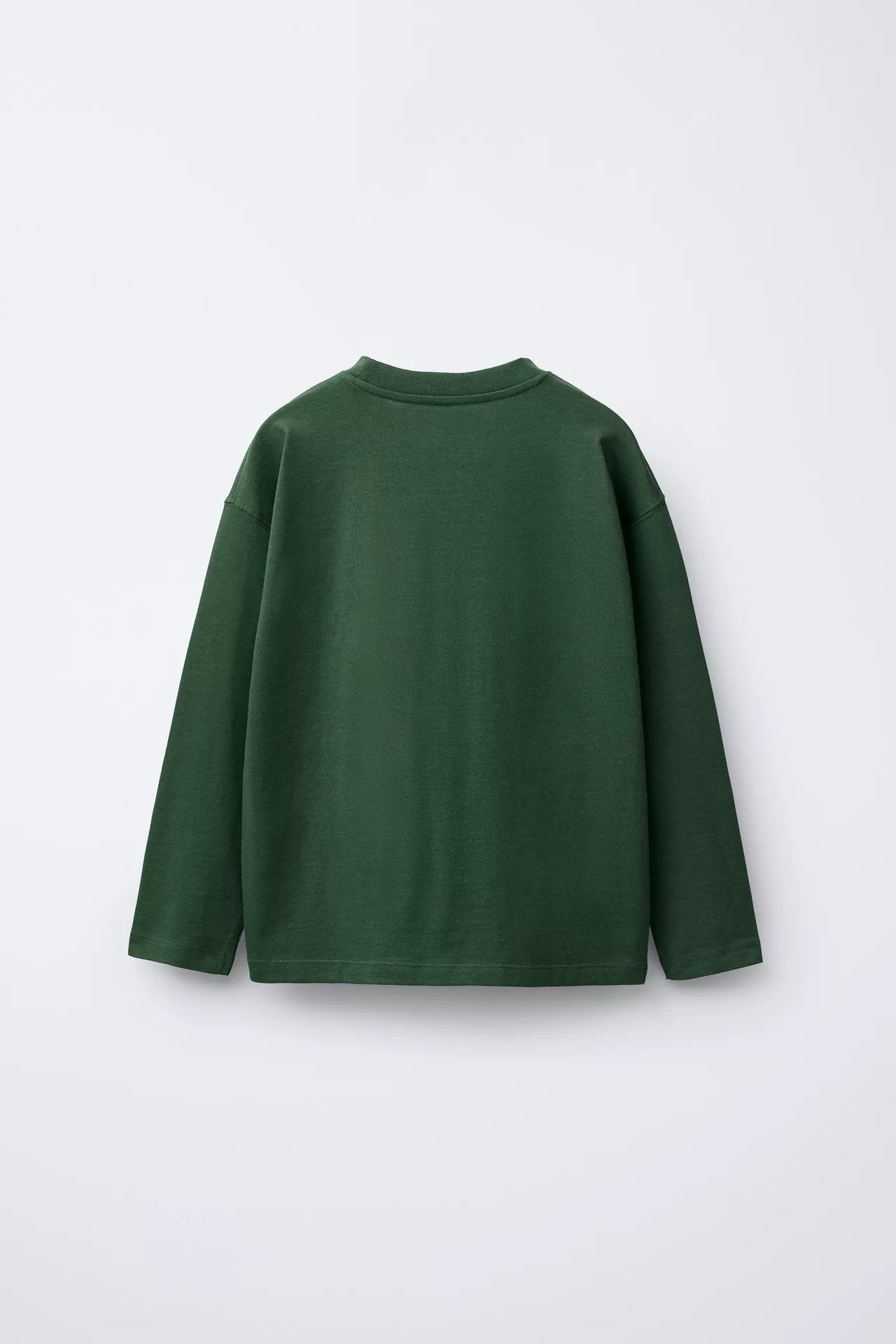 BASIC LONG SLEEVE T SHIRT - FOREST GREEN