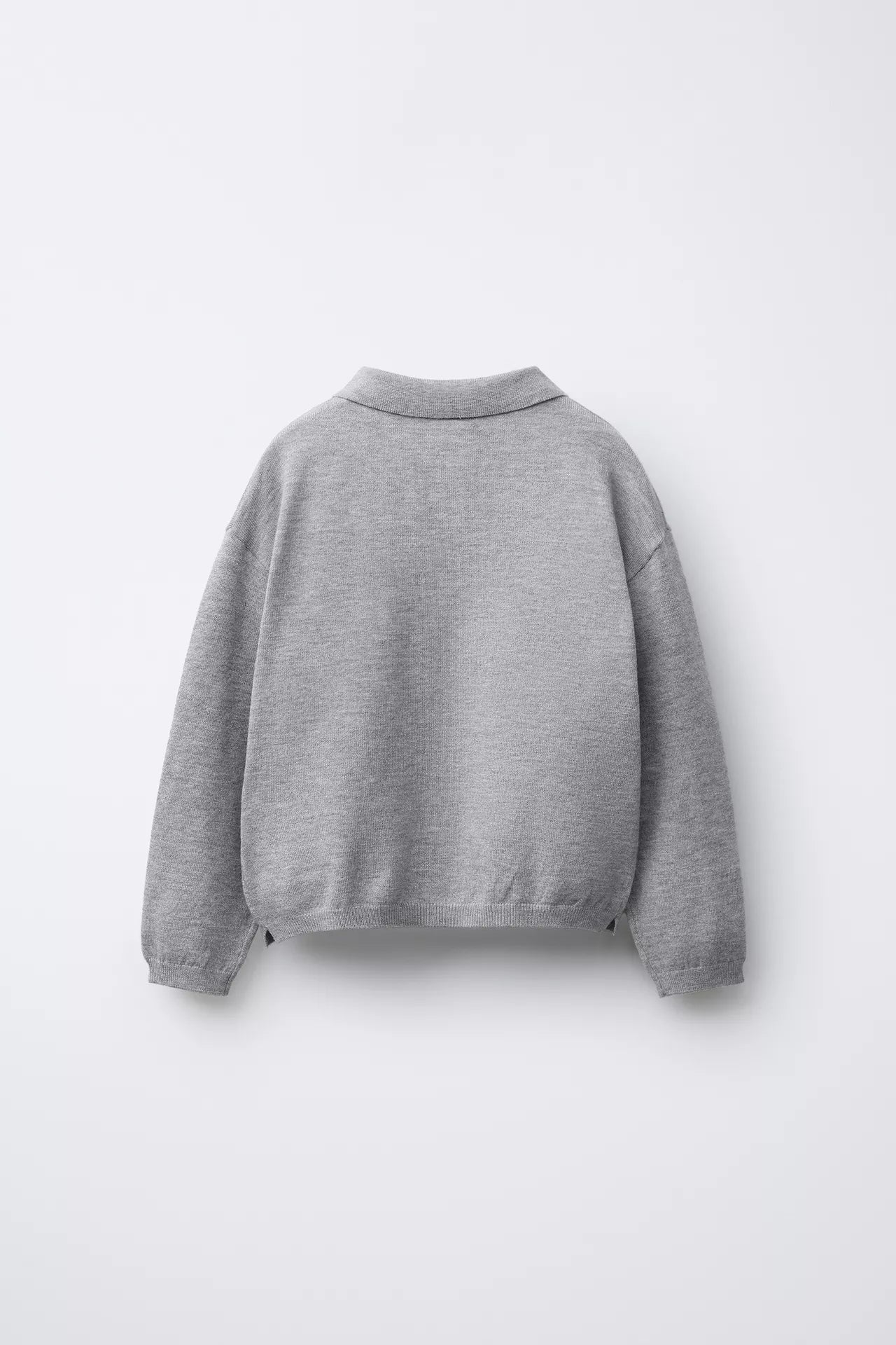 BASIC KNITTED POLO - GREY