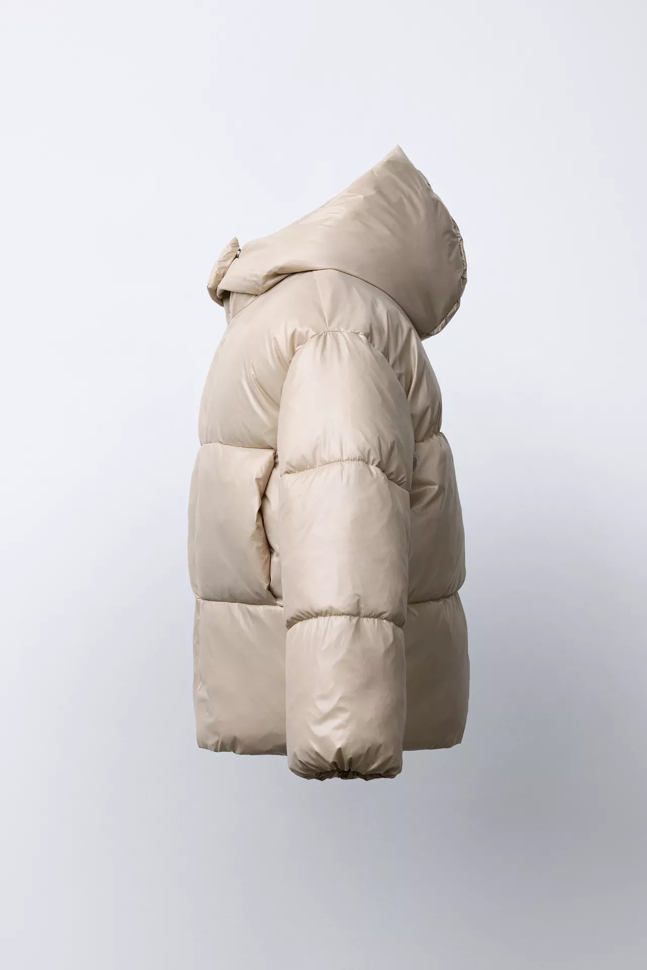 SHINY PUFFER JACKET - BEIGE