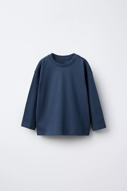 BASIC LONG SLEEVE T SHIRT - NAVY