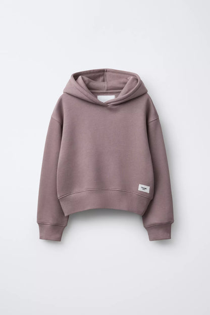 BASIC PATCH LOGO HOODIE - PALE PINK