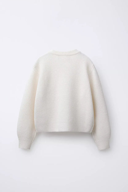 BASIC KNIT SWEATER - OFF WHITE