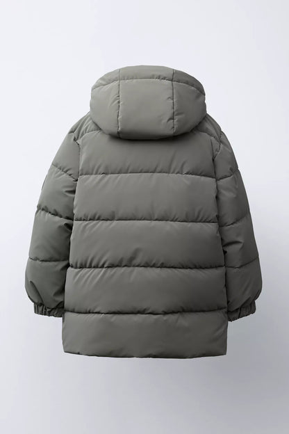 ESSENTIAL LONGLINE PUFFER COAT - CHARCOAL