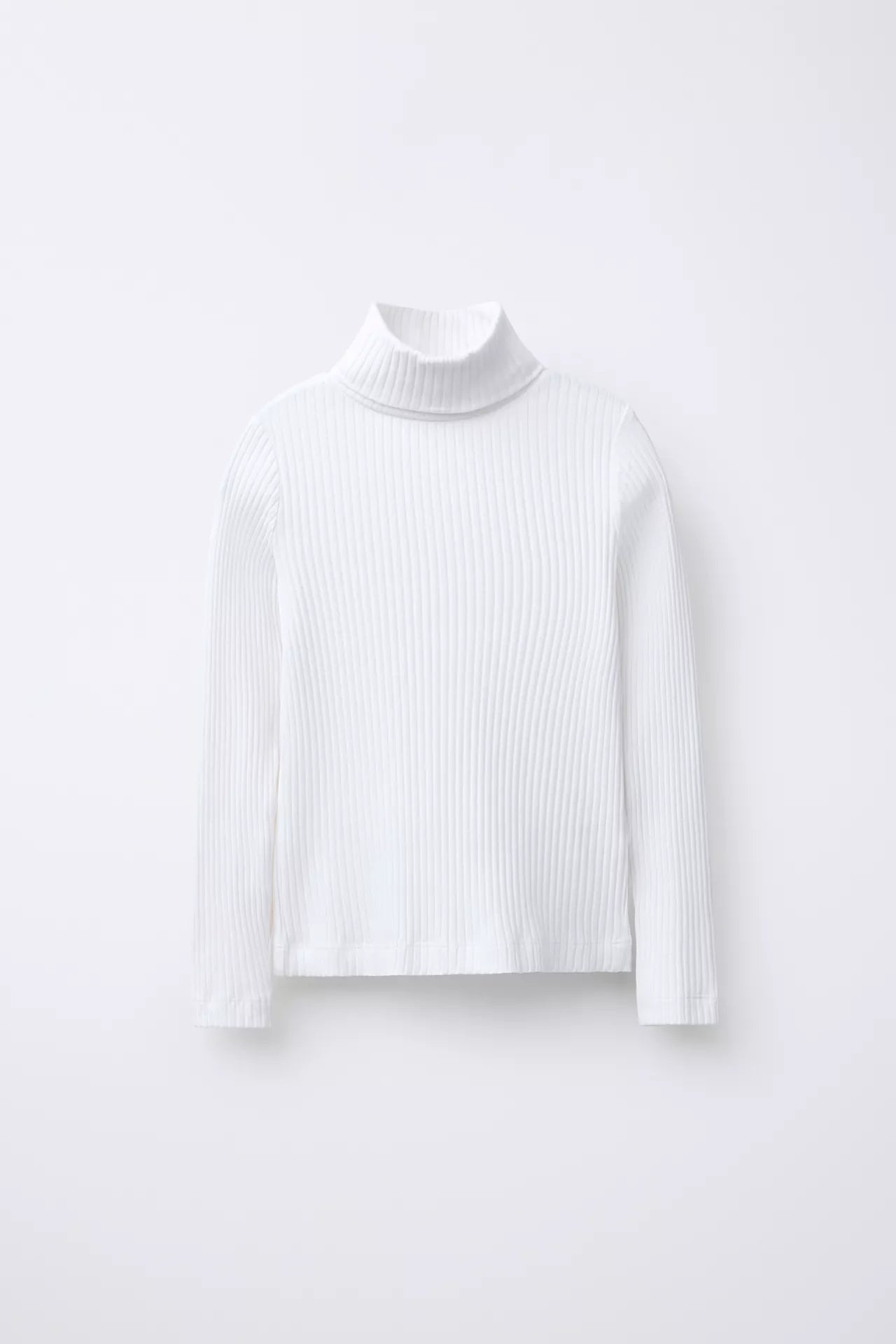 ESSENTIAL RIBBED TURTLE NECK - WHITE