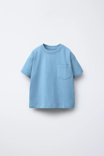 BASIC POCKET LOOK T SHIRT - SKY BLUE