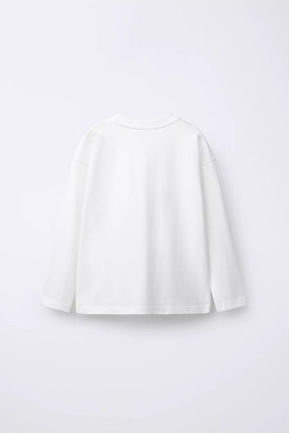 BASIC LONG SLEEVE T SHIRT - WHITE