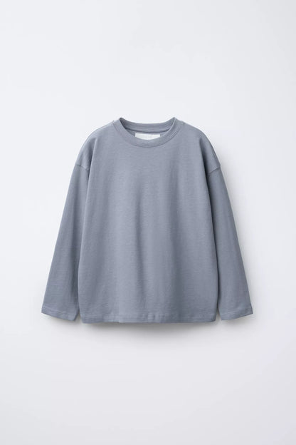 BASIC LONG SLEEVE T SHIRT - ICE BLUE