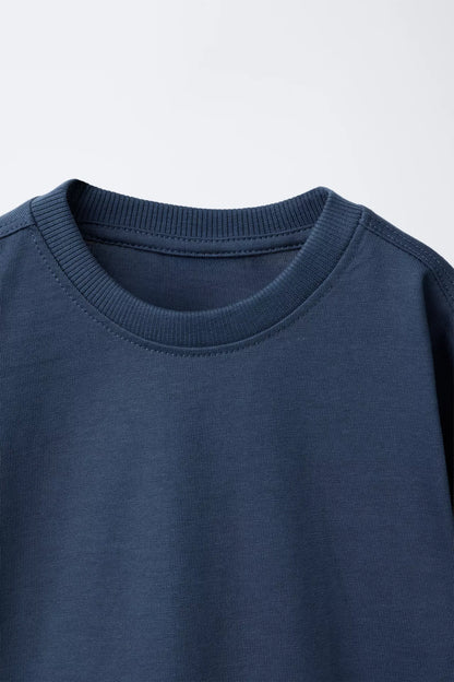 BASIC LONG SLEEVE T SHIRT - NAVY