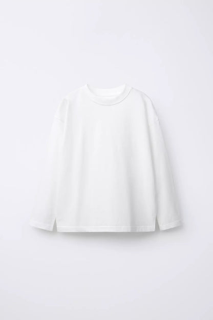 BASIC LONG SLEEVE T SHIRT - WHITE