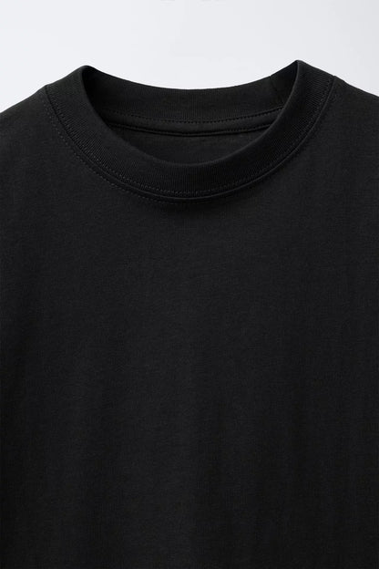 BASIC LONG SLEEVE T SHIRT - BLACK