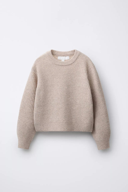 BASIC KNIT SWEATER - CAMEL