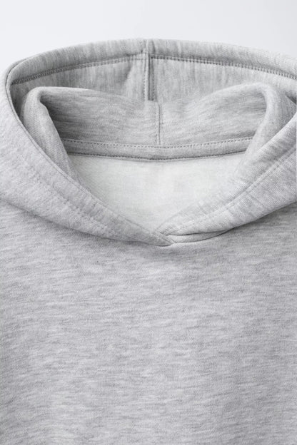 BASIC PATCH LOGO HOODIE - GREY
