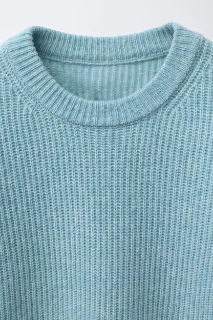 BASIC KNIT SWEATER - BLUE