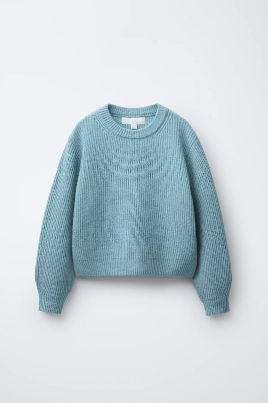 BASIC KNIT SWEATER - BLUE