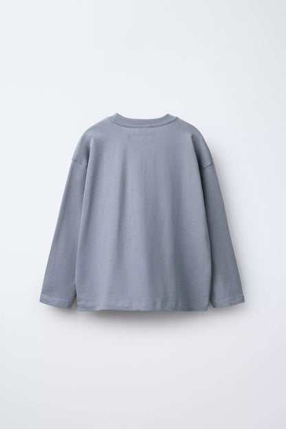 BASIC LONG SLEEVE T SHIRT - ICE BLUE