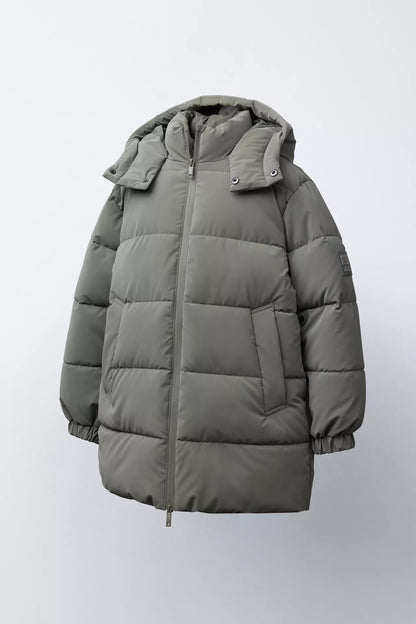 ESSENTIAL LONGLINE PUFFER COAT - CHARCOAL