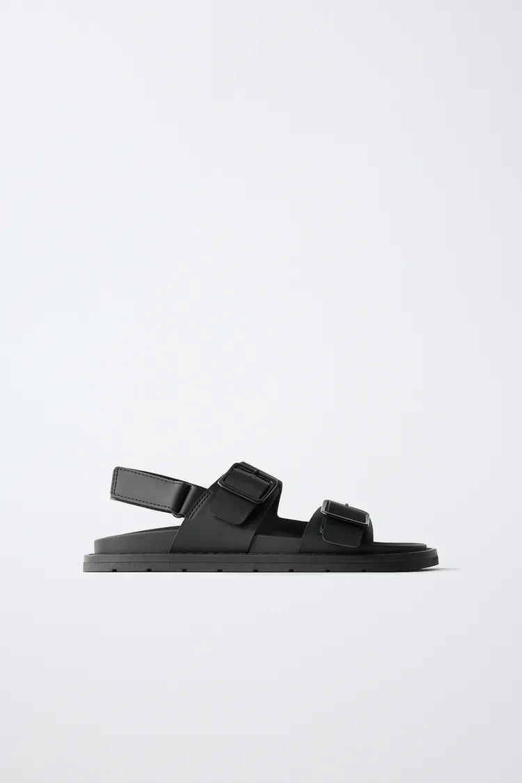 CROSSOVER SANDALS - BLACK