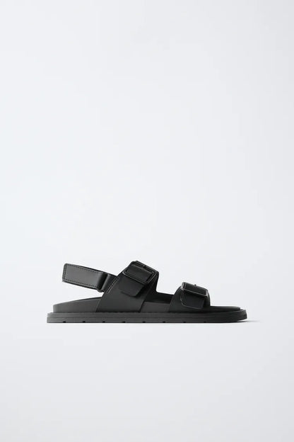 CROSSOVER SANDALS - BLACK