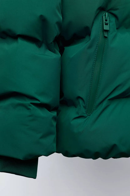 ESSENTIAL PUFFER COAT - FOREST GREEN