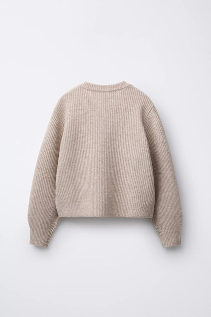 BASIC KNIT SWEATER - CAMEL