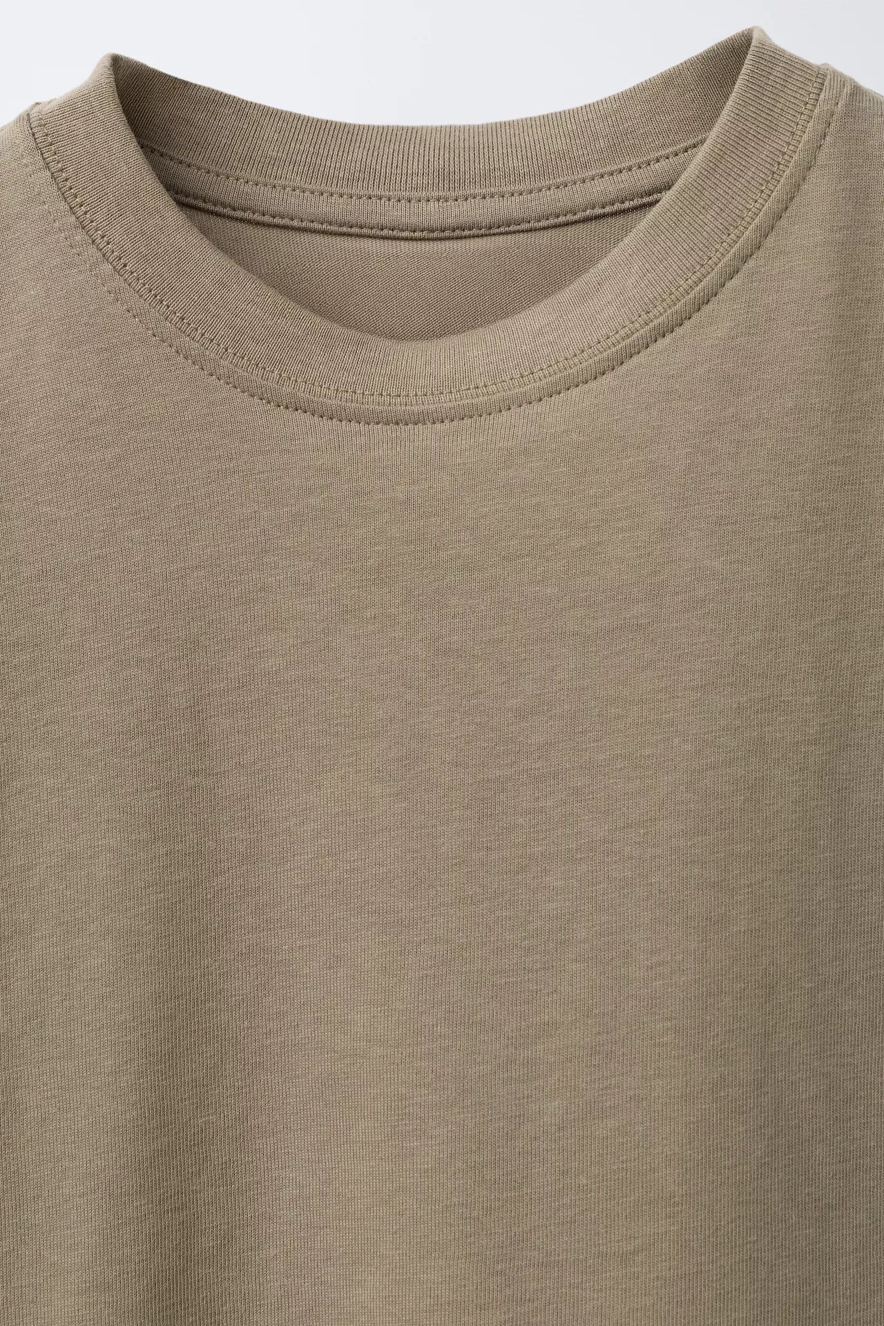 BASIC LONG SLEEVE T SHIRT - BEIGE