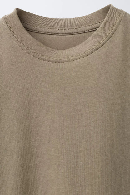 BASIC LONG SLEEVE T SHIRT - BEIGE