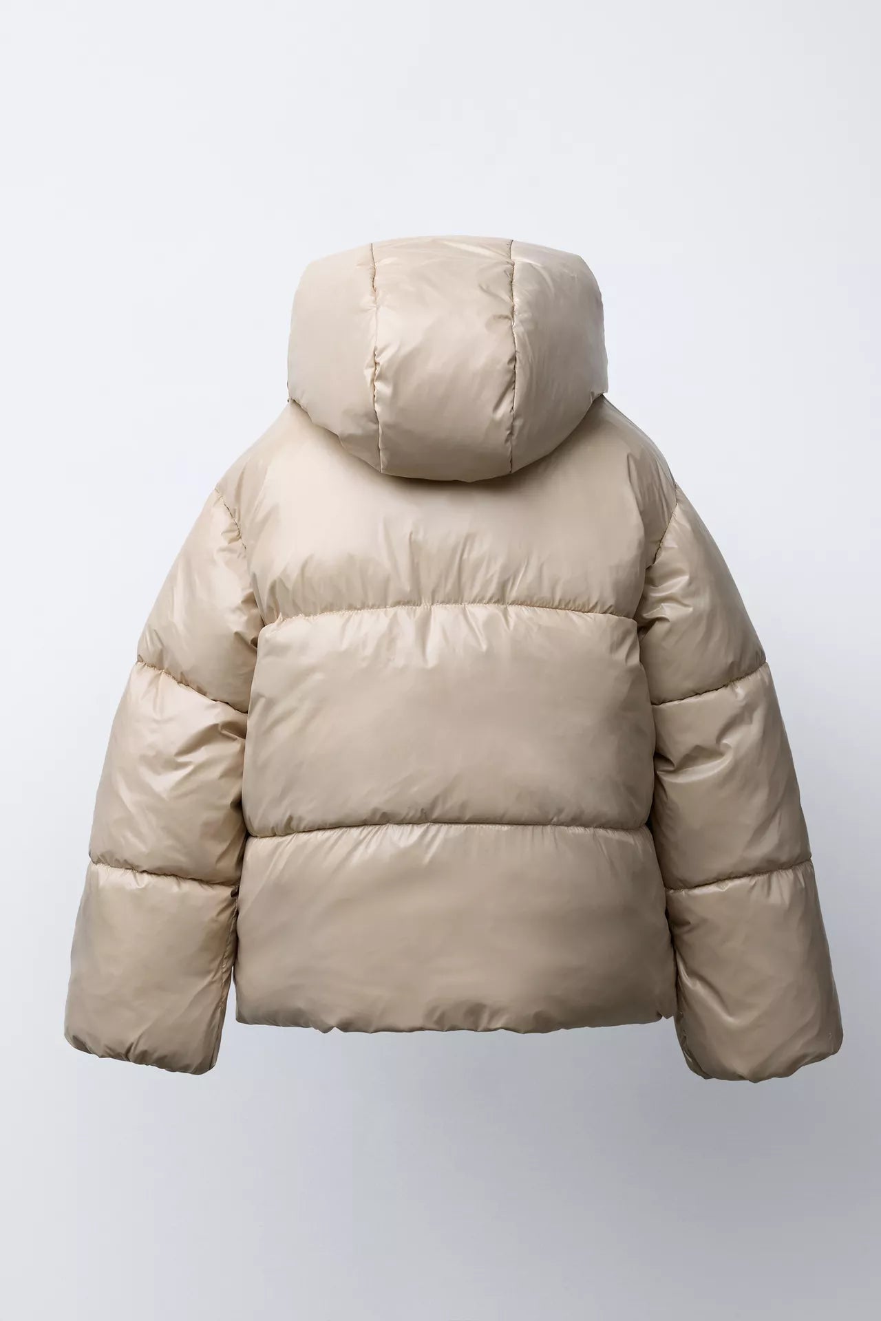 SHINY PUFFER JACKET - BEIGE