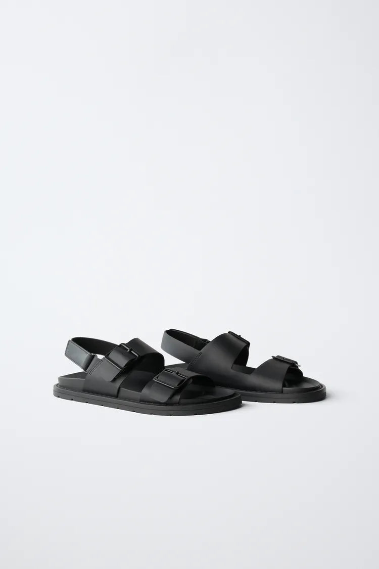 CROSSOVER SANDALS - BLACK