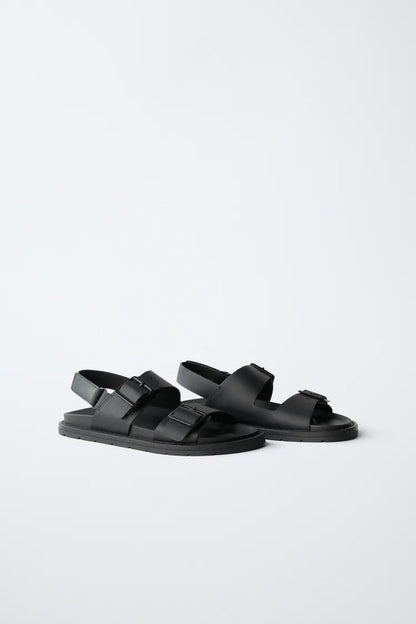 CROSSOVER SANDALS - BLACK
