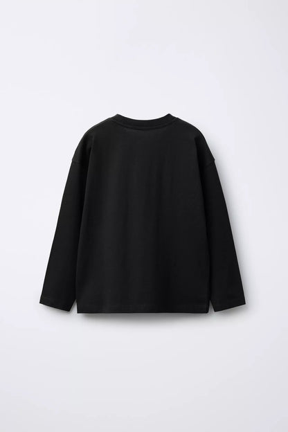 BASIC LONG SLEEVE T SHIRT - BLACK