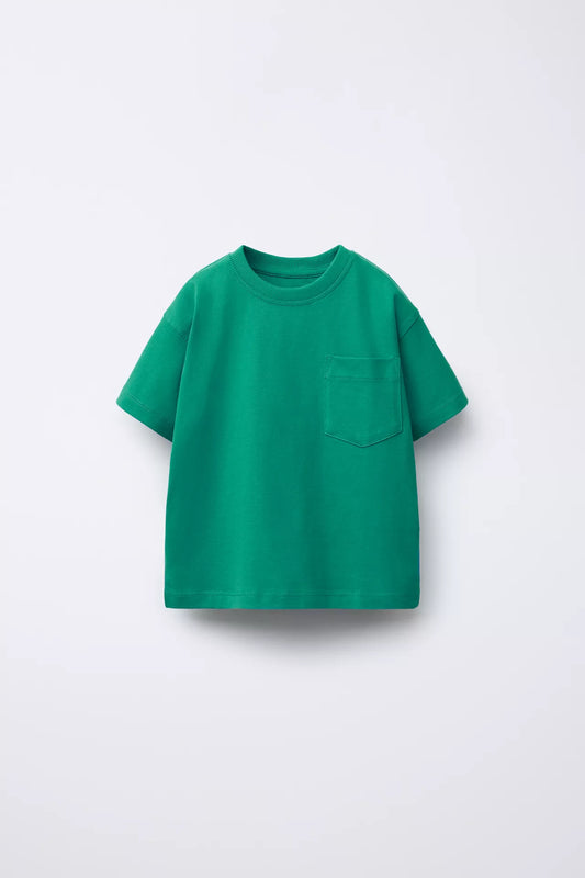 BASIC POCKET LOOK T SHIRT - SAGE