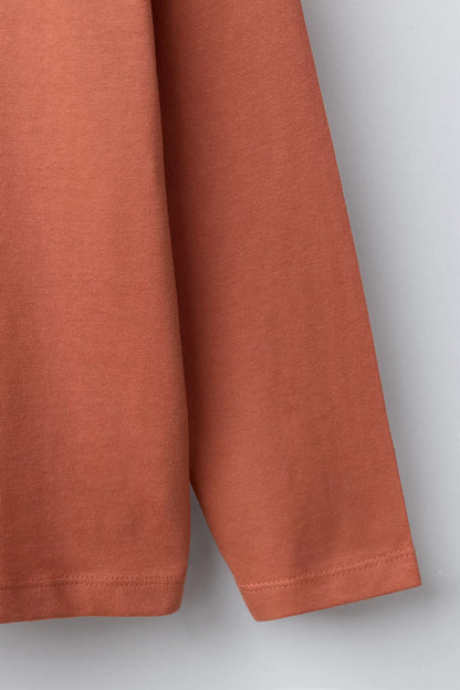 BASIC LONG SLEEVE T SHIRT - PEACH