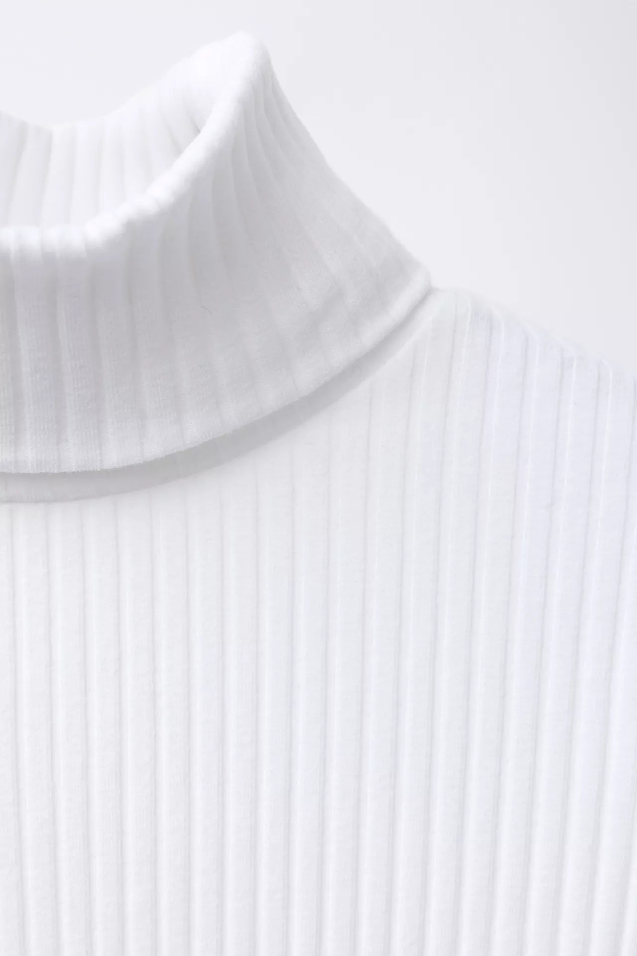 ESSENTIAL RIBBED TURTLE NECK - WHITE
